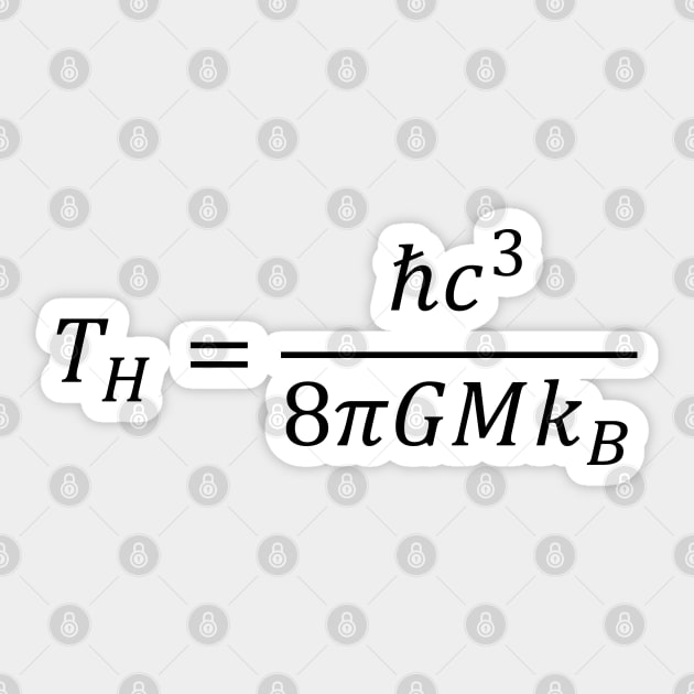 Hawking Radiation Temperature - Thermodynamics And Physics Sticker by ScienceCorner